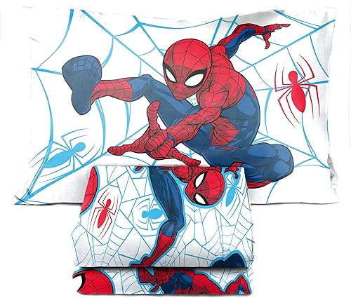 Miniatura 6 de Jay Franco Marvel Spiderman Webtastic - Juego de cama de 4 piezas para niños pequeños juego de cama de microfibra súper suave que incluye edredón