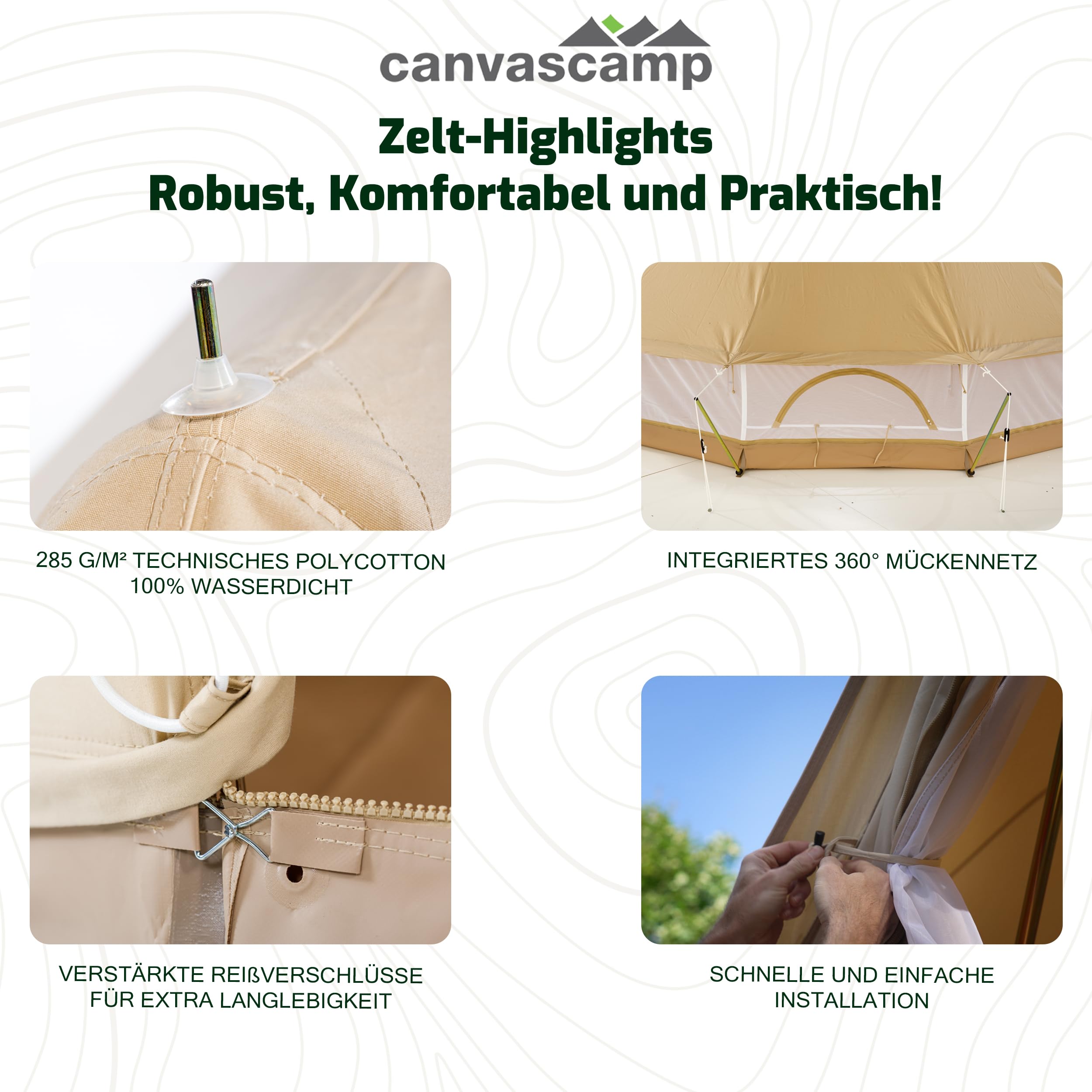 高級✨CanvasCamp Sibley 300 Ultimate Pro CanvasCamp Sibley 300 Ultimate: Wasserdichtes Glamping Luxus