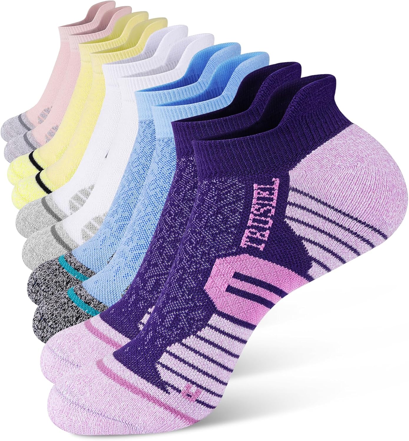 Trusiel Women Ankle Compression Athletic Running Socks No Show Low Cut 5 Pairs Size 6-11 - Amazon product rated Grade B