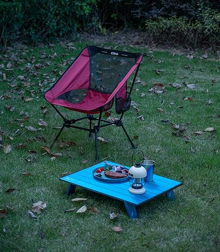 Vista 15 de iClimb Ultralight Compact Camping Folding Beach Chair with Anti-Sinking Large Feet and Back Support Webbing (Black - Square Frame)