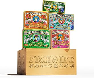 Gift Set (5-Pack Variety with Cantabrian Anchovies, Sardines with Hot Pepper, Albacore Tuna in Spicy Olive Oil, Smoked Mackerel & Smoked Rainbow Trout) | High Protein, Gluten Free, Omega-3s