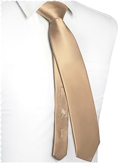 Mens Solid Color Tie Button Fixed Necktie for Business and Wedding