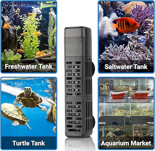 Vista 11 de HiTauing Calentador de acuario, 50 W/100 W/200 W/300 W/500 W, calentador sumergible para tanque de peces con protección contra sobretemperatura