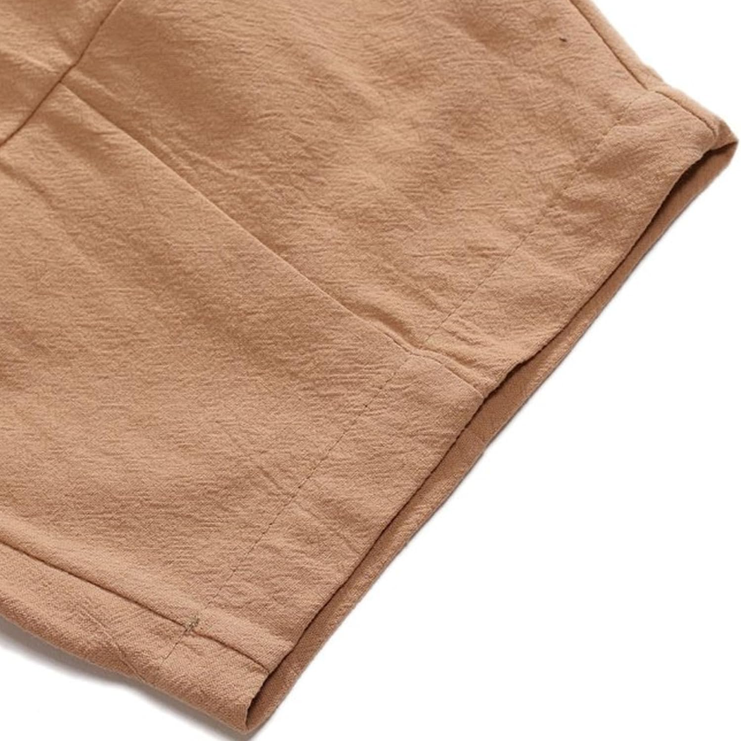 DGHM-JLMY Men 3/4 Baggy Breathable Beach Yoga Pants Loose Casual Drawstring Cotton Linen Capris Pant Knee Length Elastic Pant