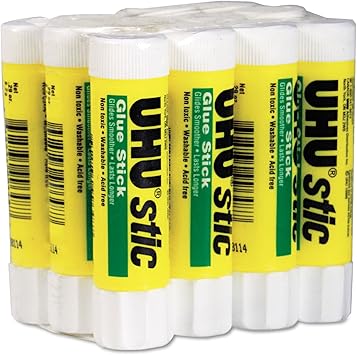 UHU Stic Permanent Clear Application Glue Stick, 0.29 oz, 12 Sticks per Pack 99450