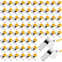 100 Pack Professional Coach Whistle with Lanyard, Stainless Steel Sports Whistles for Coaches, Loud & Clear Referee Whistle for Training, Events & Safety