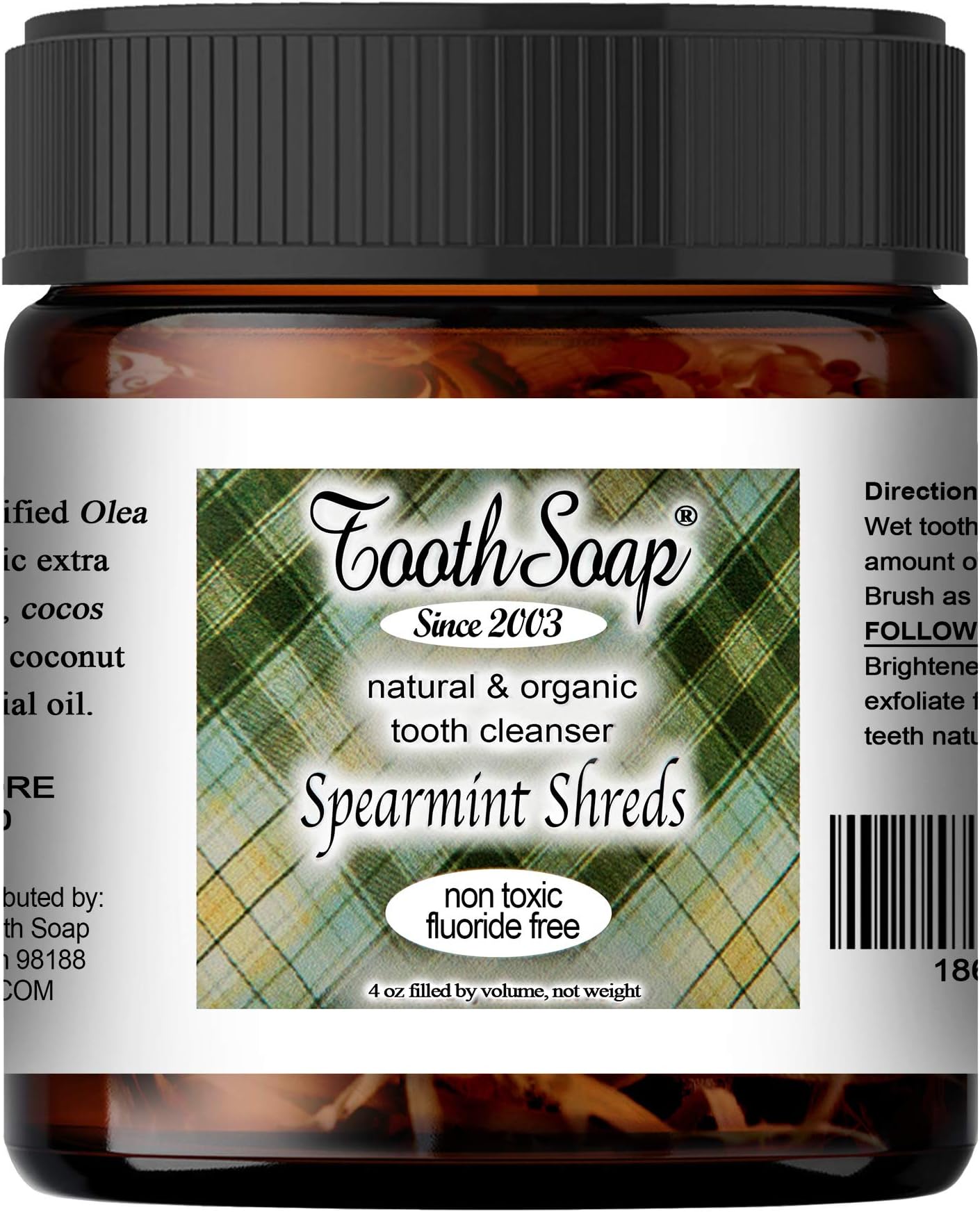 – Spearmint Shreds – 4 oz – All Natural, Fluoride-Free Tooth & Gum Cleaner – Enhanced with Organic Coconut & Extra Virgin Olive Oil with Essential Oils (Spearmint Shreds)