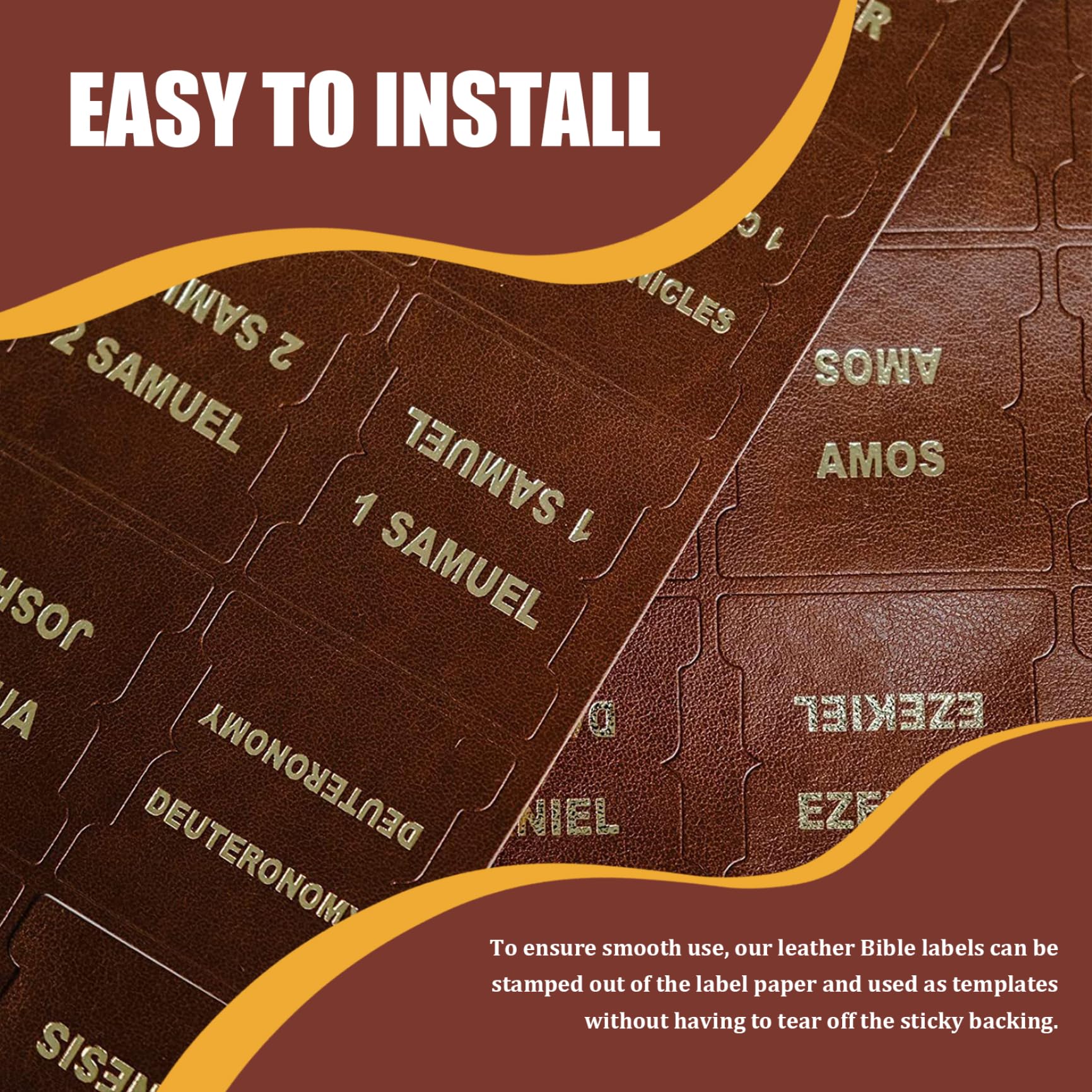 80 PCs Bibel Tabs 0,2x0.2 '' Lederbuch Tabs 66 Gold Folien Tabellen 14 Leere Registerkarten Pick & Stick Bibelzubehör für christliche Gläubige Brown Bible Accessoires