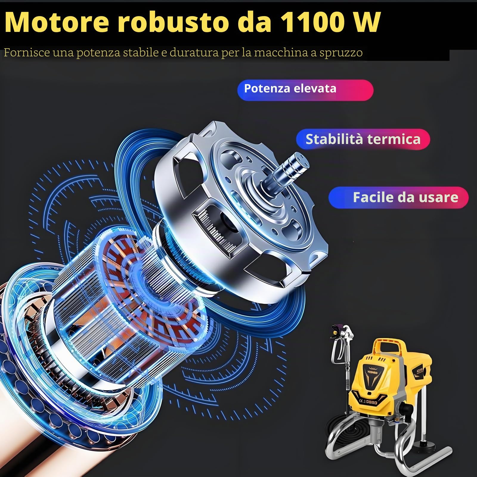 Airless Spruzzatore Vernice 3200psi, Produttività Avanzata Senza Assottigliamento per La Pittura Fai-da-te per Interni Della Casa Esterna