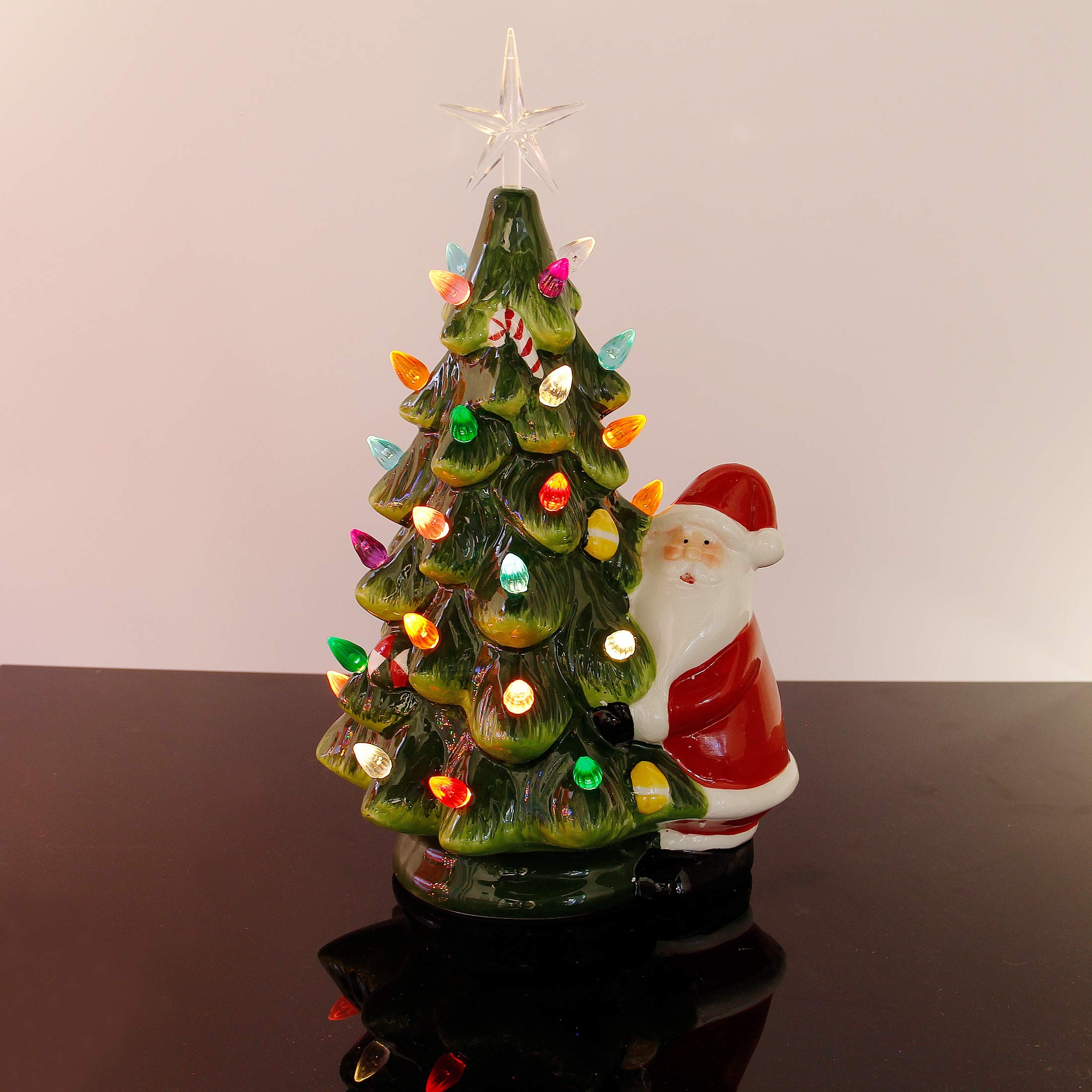 Ceramic Tabletop Christmas Tree With Lights 