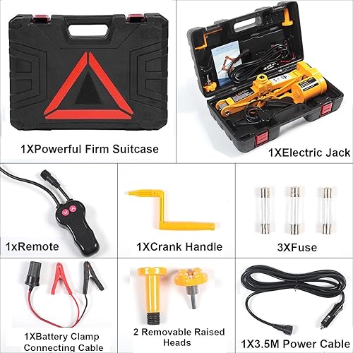 Miniatura 10 de Gato eléctrico de piso de automóvil de 5 toneladas, todo en uno, juego de gato de elevación de tijera de 12 V para SUV con reparación de cambio de