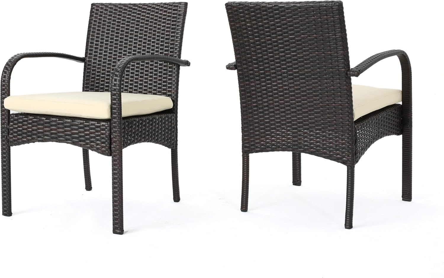 Christopher Knight Home Cordoba Outdoor PE Wicker Dining Chairs, 2-Pcs Set, Multibrown
