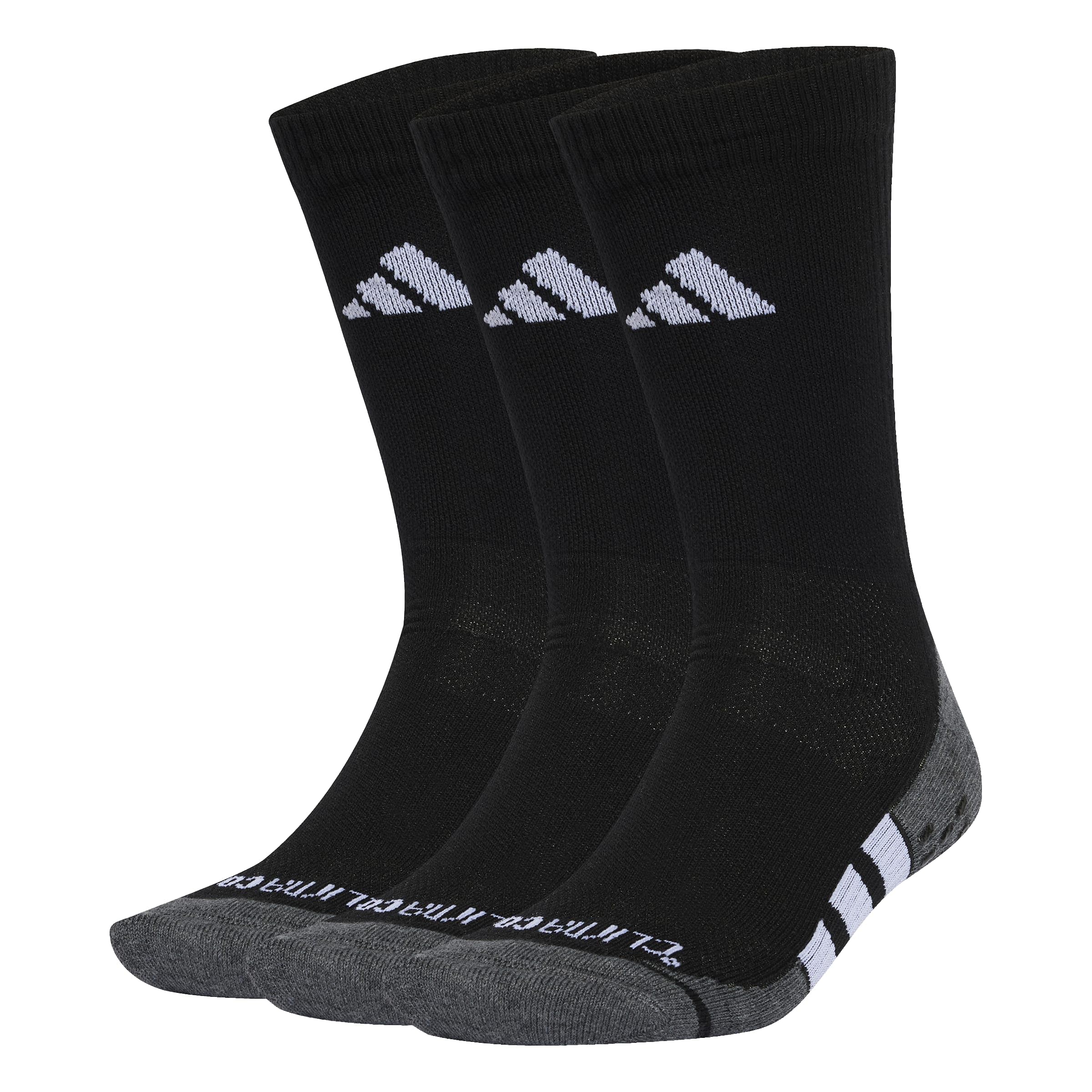 adidas Mixte PERFORMANCE GRIP CLIMACOOL CUSHIONED CREW 3P, Black/​Dark Grey Heather/​White, 42-​45