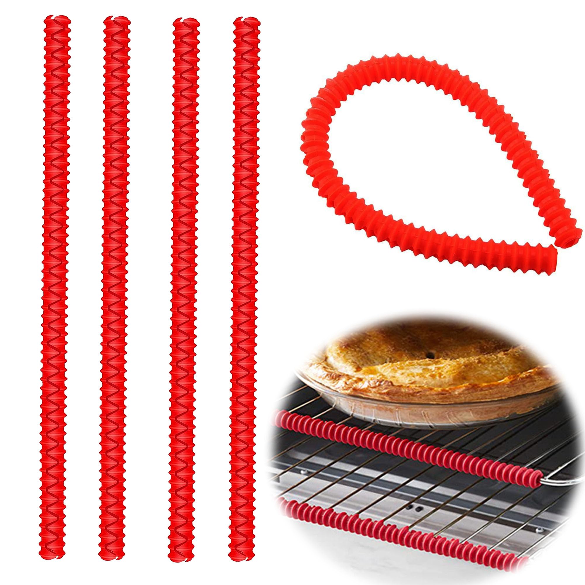 Vklopdsh Siliconen ovenroosterbescherming, 6 stuks, ovenrooster, bescherming, afdekking, 14, voorkomen hand/arm tegen brandwonden (rood Vklopdsh Siliconen ovenroosterbescherming, 6 stuks, ovenrooster, bescherming, afdekking, 14, voorkomen hand/arm tegen brandwonden (rood