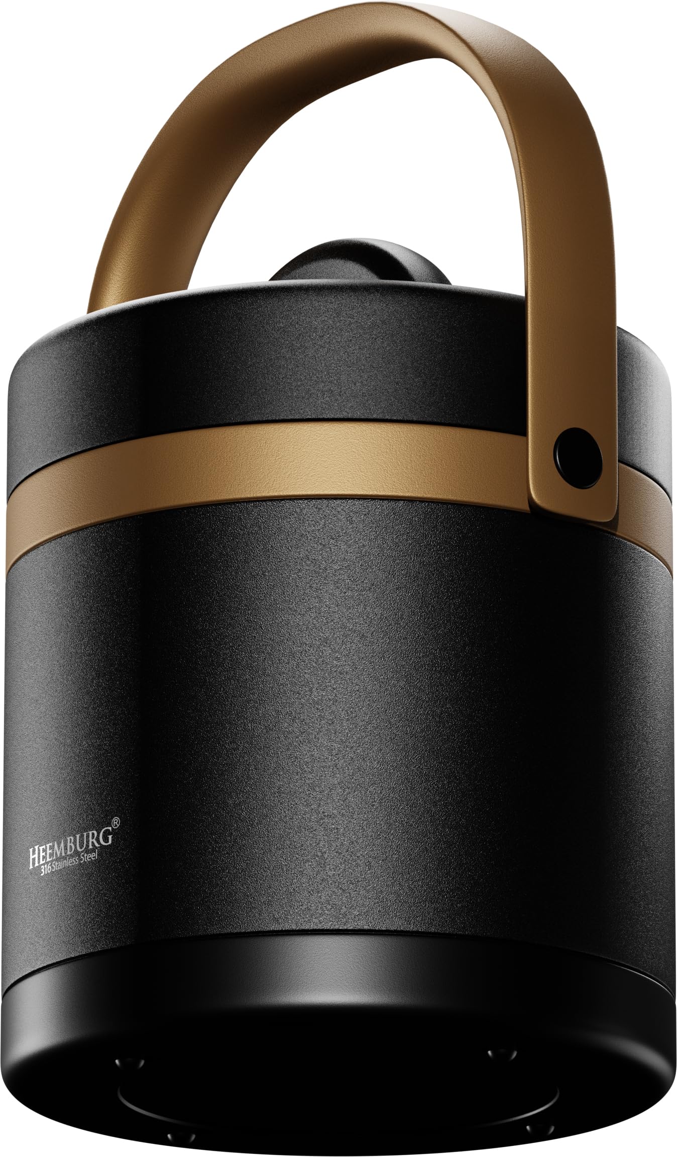 HEEMBURG Fiambrera térmica de acero inoxidable, recipiente aislado para platos calientes, comidas, sopa, fruta, para oficina y exterior, vaso de alimentos (negro, 1300 ml)
