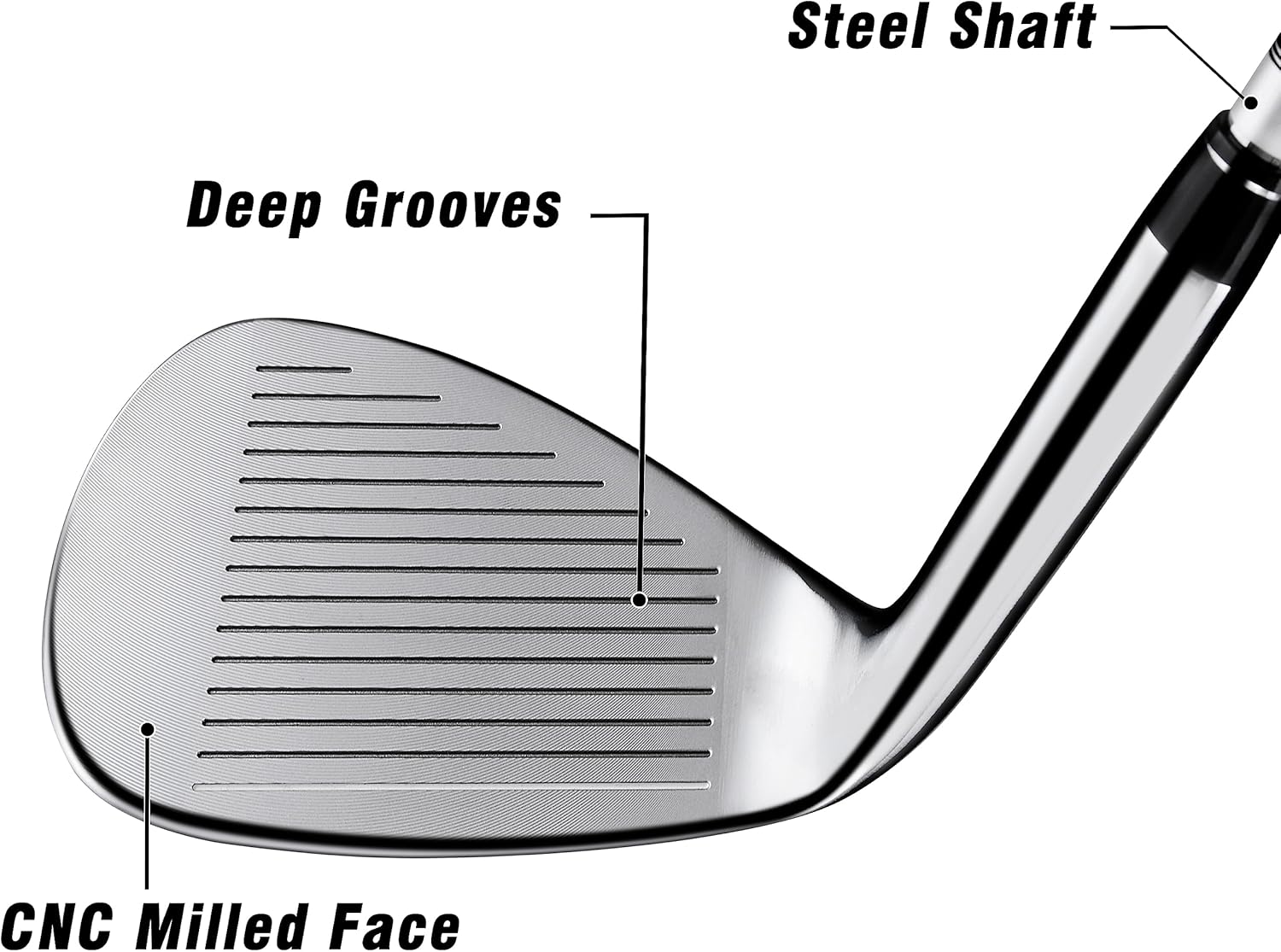 PGM Golf Wedge Set for Men&Women - 52/56/60 Degree Gap Wedge Sand Wedge Lob Wedge Right Hand - Milled Face for More Spin - Easily Escape from Bunker