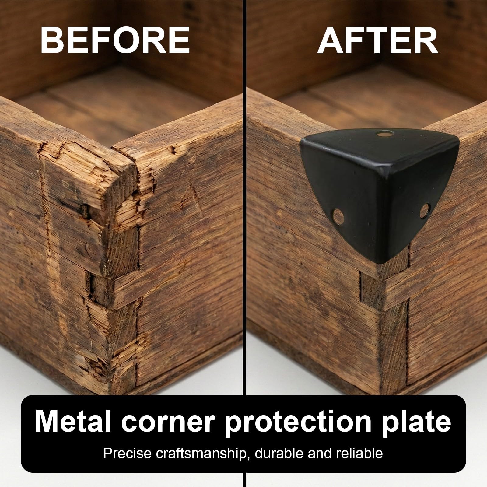 8 Pcs Protections d'Angle En Métal, Coins De Protection d Angles, Protege Coin De Table, Protection Angle Meuble, Boîte Antique En Bois, Protezioni Angolari Per Scatole Di Legno