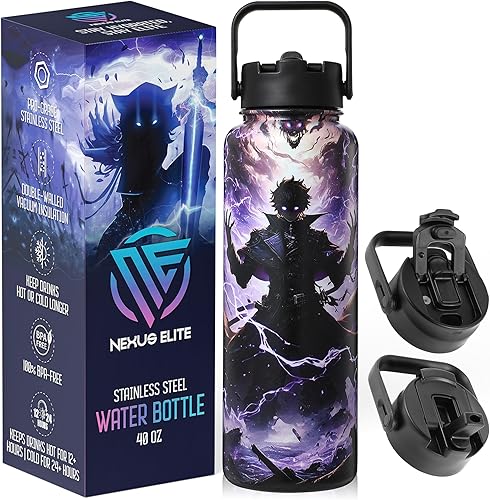 Miniatura 1 de Botella de agua aislada de 40 onzas  Bebidas de viaje para café caliente y frío, botellas de gimnasio y juegos deportivos a prueba de fugas, frasco