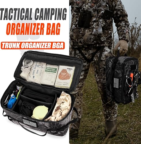 Miniatura 10 de bvya Bolsa táctica de almacenamiento para camping, 11 litros, bolsa de mano para uso al aire libre, organizador de utensilios de cocina, organizador