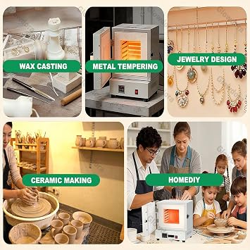 1150℃ Ceramic Kiln, 2000w Electric Kiln For Jewelry Making, Pottery Kilns For Home Use, Annealing & Heat Treatment