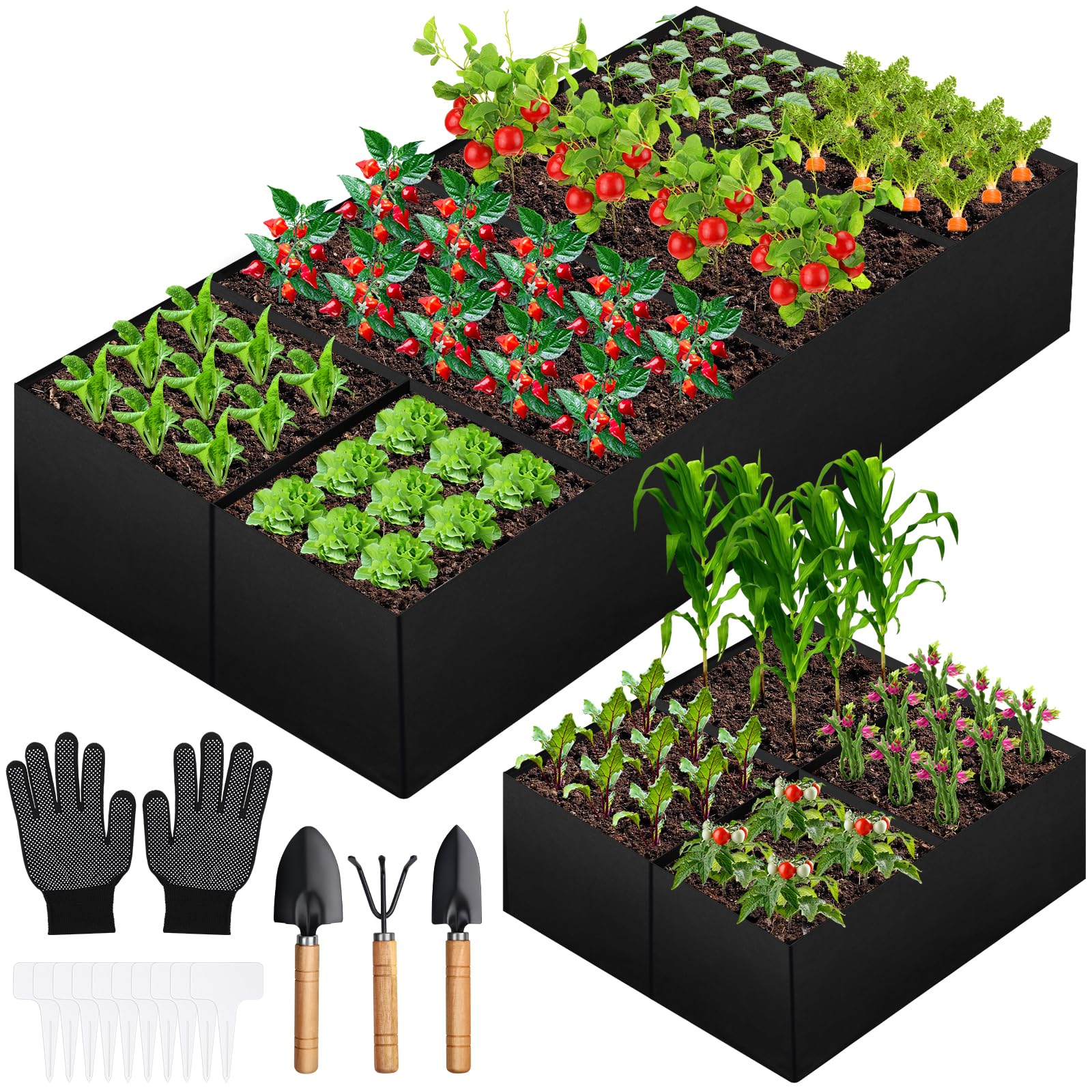 LifeisLuck 128 Gallon Fabric Raised Garden Bed