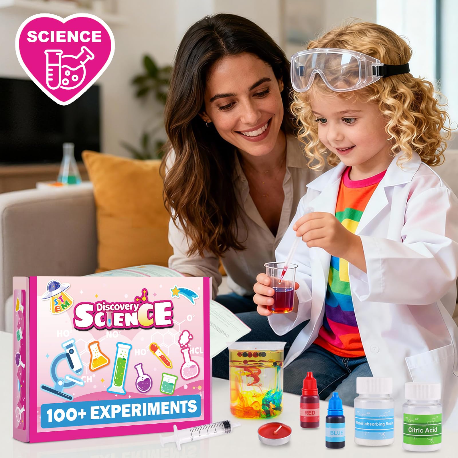 Girls Science Kit for Kids Ages 4-8 6-8 8-10, 100+ Fun Educational Experiments for Girls & Boys, STEM Projects and Science Experiments, Science Toys, Gifts for Kids — view 6