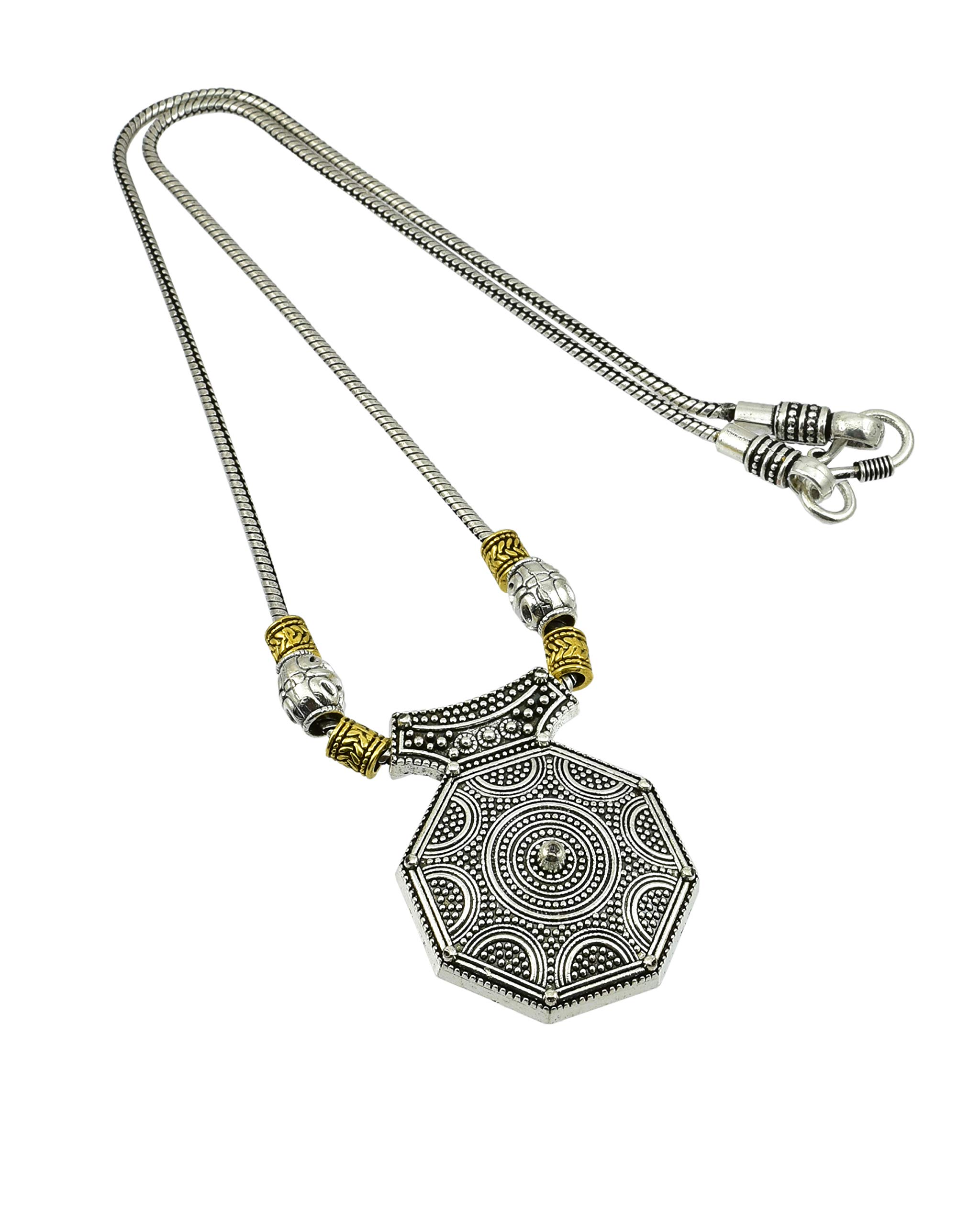 High Trendz Oxidised Silver Metal Gypsy Style Statement Chain Pendant for Women and Girls (Dual Tone Pendant) (B07YHF3MC3) Amazon Price History, Amazon Price Tracker