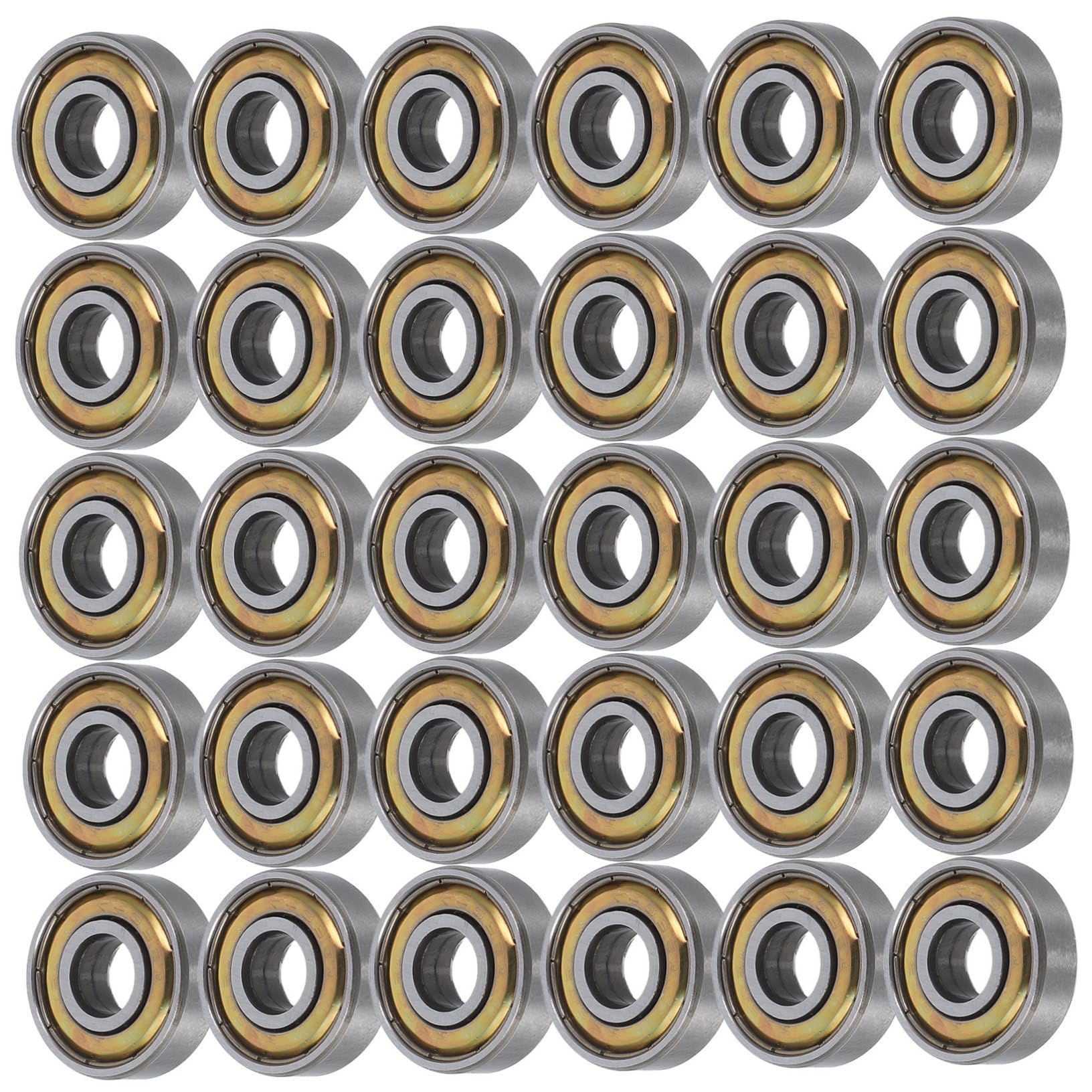 SUPVOX Skateboard Bearings Bulk 30pcs Carbon Steel Bearings for Skateboarding Roller Skating