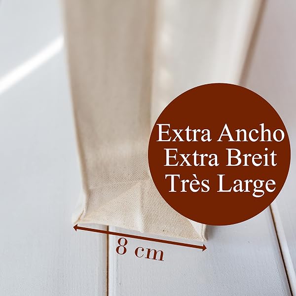 Bolsa Tela Tote Bag - Bolsos Bandolera Mujer - Bolsas de Algodón Natural 100% Reutilizables - Extra Ancho 8cm Asas Largas 70cm 220 gr/m2 - Bolsas de Tela Bonitas - 5