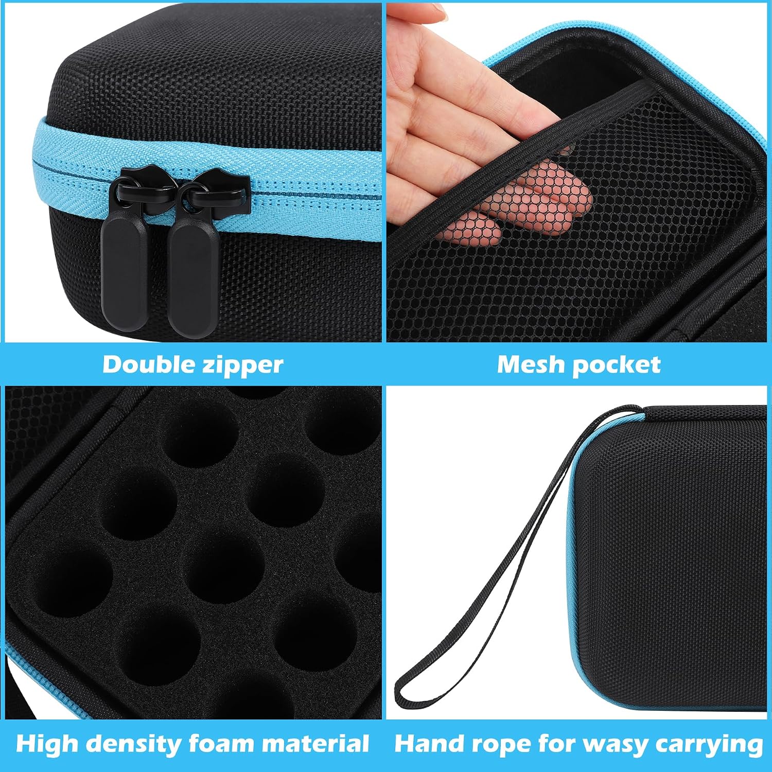 Insulin Fridge Holder Storage Case Peptide Vial Case Protector Holder Insulin Cooler Travel Organizer Fits Standard 10ml U-100 Vials 15 Slots with Zipper image 2