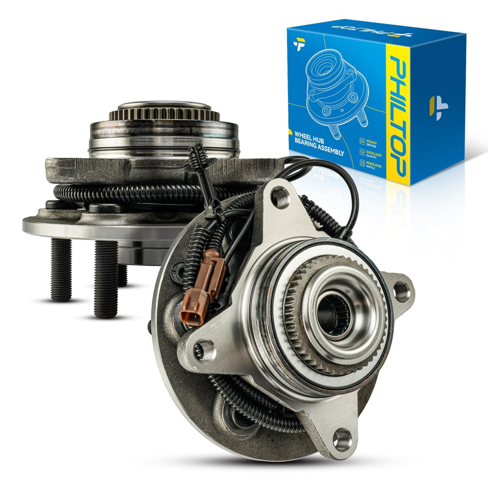 PHILTOP 515181 x2 4WD Front Wheel Bearing Hub Assembly for Ford Expedition