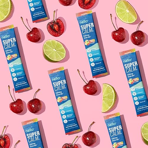 Miniatura 64 de Nello Supercalm - Mezcla de bebida en polvo, limonada de frambuesa, L teanina, Ksm-66 Ashwagandha, glicinato de magnesio, vitamina D 3, suplementos