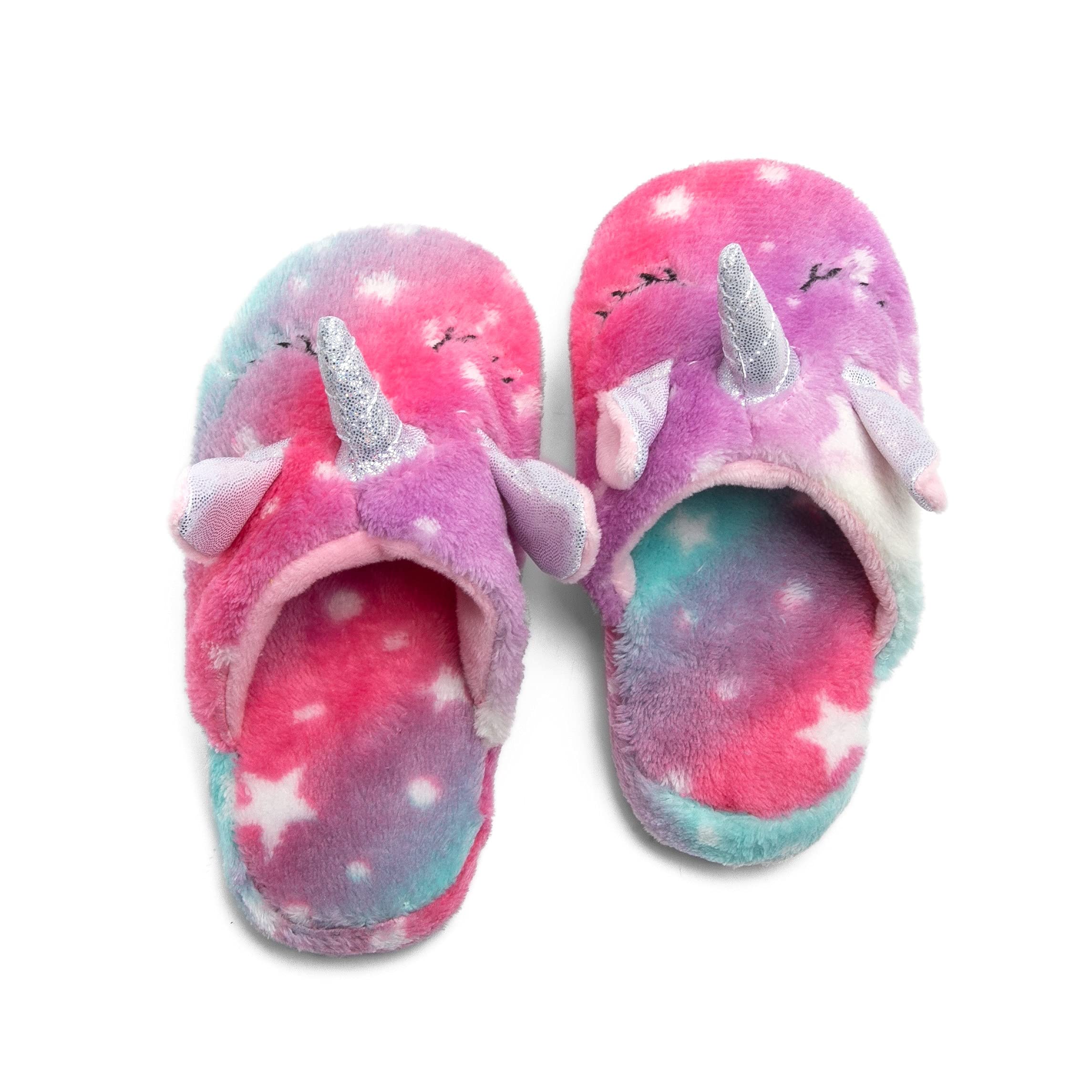 Weicher Einhorn-Bademantel mit Kapuze für Mädchen mit Einhorn-Pantoffeln, Augenbinde und Stirnband - Geschenke für Mädchen