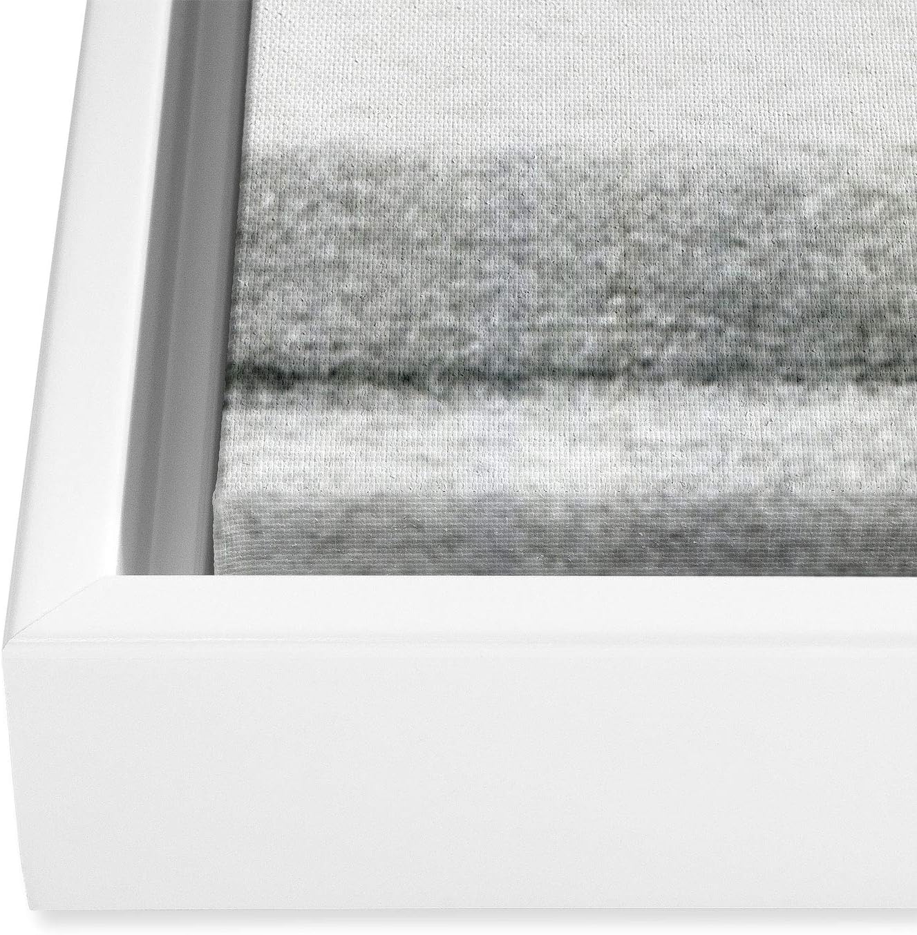 Deny Designs Cayenablanca Earth Lines White Framed Art Canvas, 16" x 20", Black