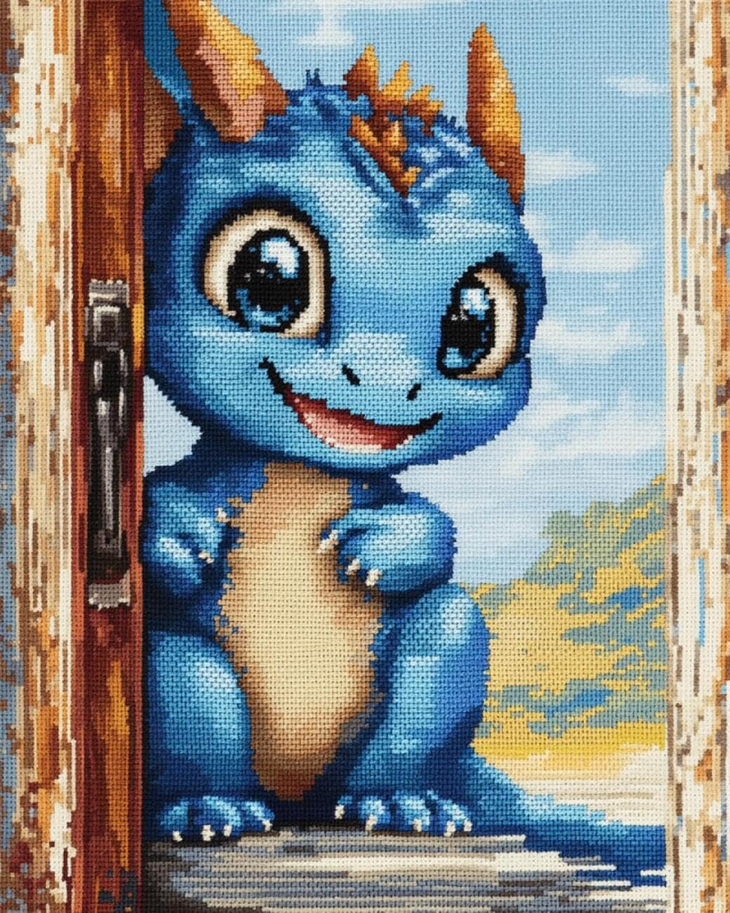 Axiangzik E Diy Mbroidery Kit Cartoon Dragon 11Ct 40X50cm