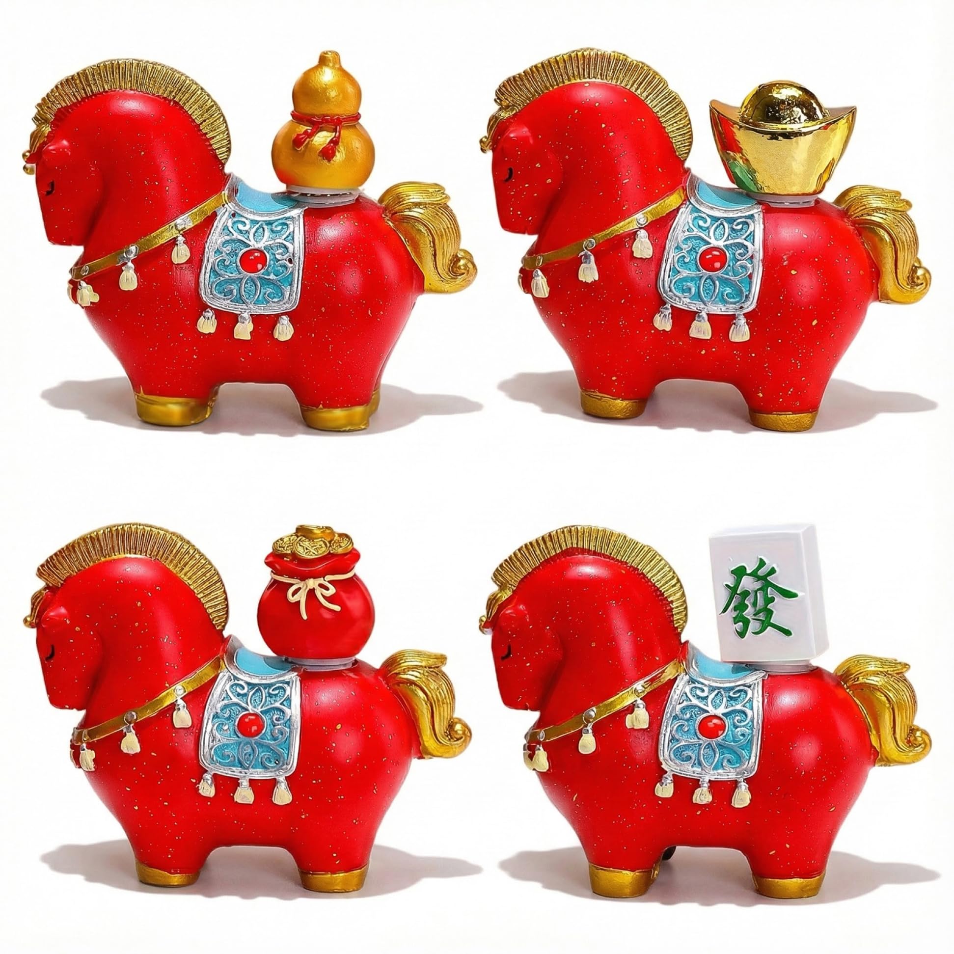 Figurines de chevaux rouges Feng Shui pour harmoniser votre intérieur et bureau