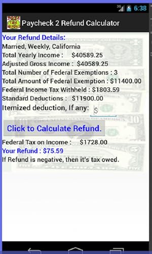 Federal Tax Refund Calculator