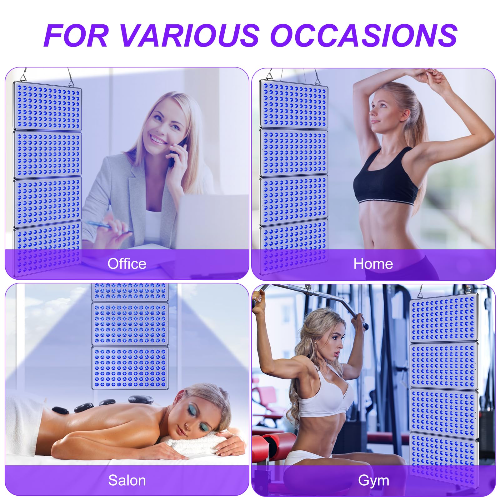 Cozion Lámpara bronceadora 48W, luz de bronceado plegable de doble cara, luz de día con 364 LED para cara y cuerpo, para el hogar