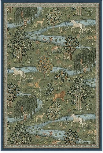 Vista 227 de RUGGABLE x Morris & Co Tapete prémium de pasillo lavable, para pasillo, cocina, entrada, sala de estar, dormitorio u oficina, con base Madreselva