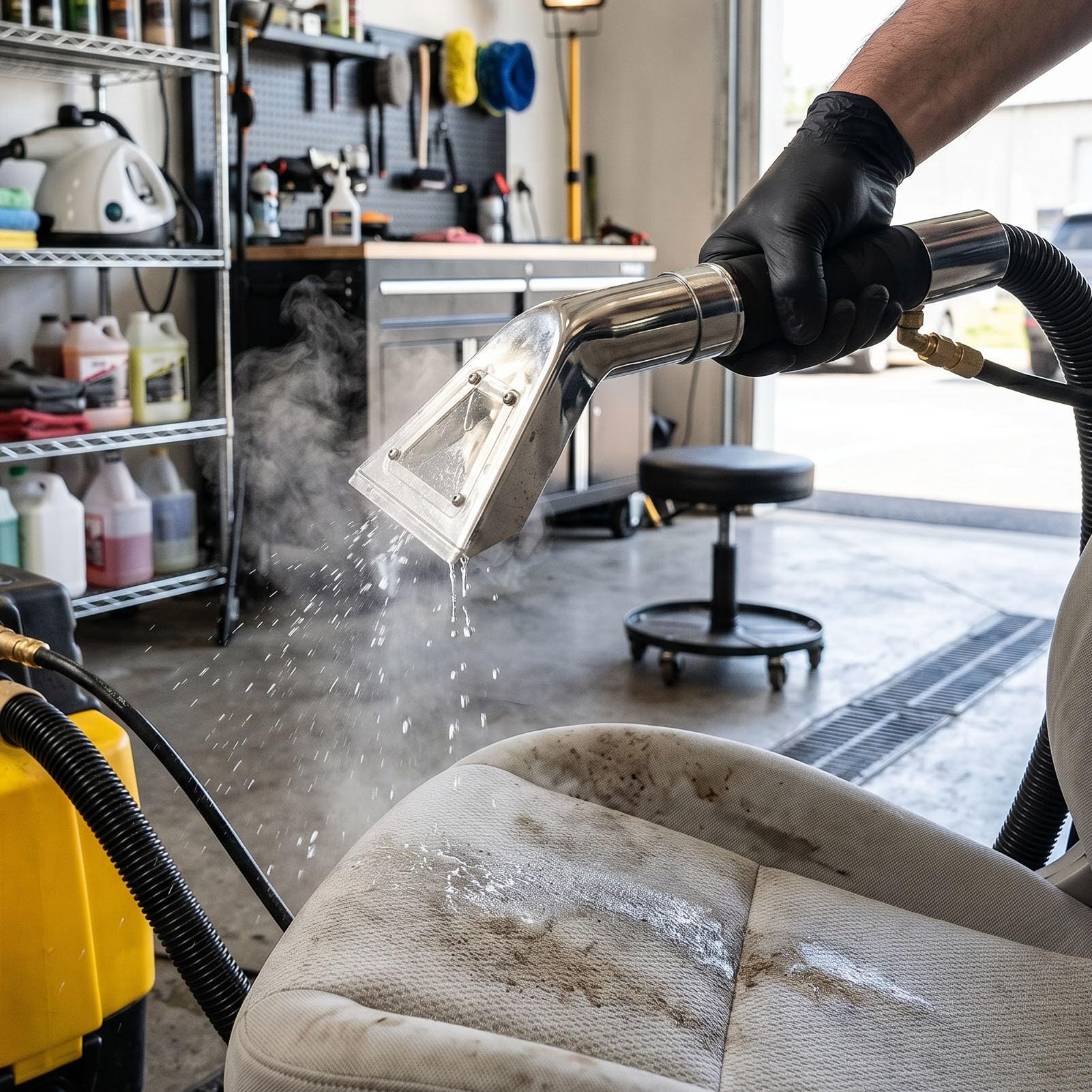 Ergonomischer, Leichter Absaugstab für die Autopflege und Handstaubsauger für Polsterteppiche, 1/4-Zoll-Schnellanschlussschlauch aus Edelstahl mit 1,5-Zoll-Schlauch