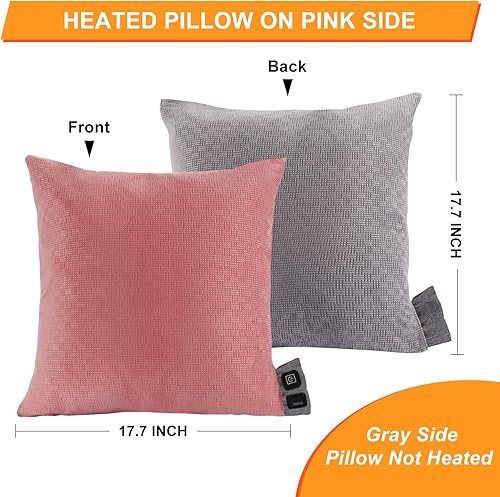 Miniatura 3 de Almohada térmica de apoyo lumbar para aliviar el dolor, almohada eléctrica mejorada de 17.7 x 17.7 pulgadas para dolor de espalda, calambres