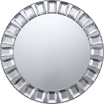 Charge It by Jay Mirror Glass Charger Plate 13 Decorative Melamine Service Plate for Home, Professional Dining, Perfect for Upscale Events, Dinner Parties, Weddings, Catering, 1 Piece, Big Beads