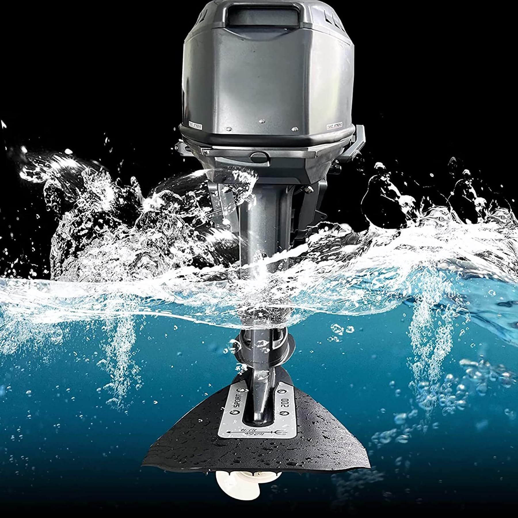 Marine Outboard Hydrofoil Stabilizer Boat Sport-200 Whale Tail Design Compatible with 8HP to 40HP Engines from Mercury Yama-ha Johnson Evinrude Hon-da Suzu-ki & More Brands