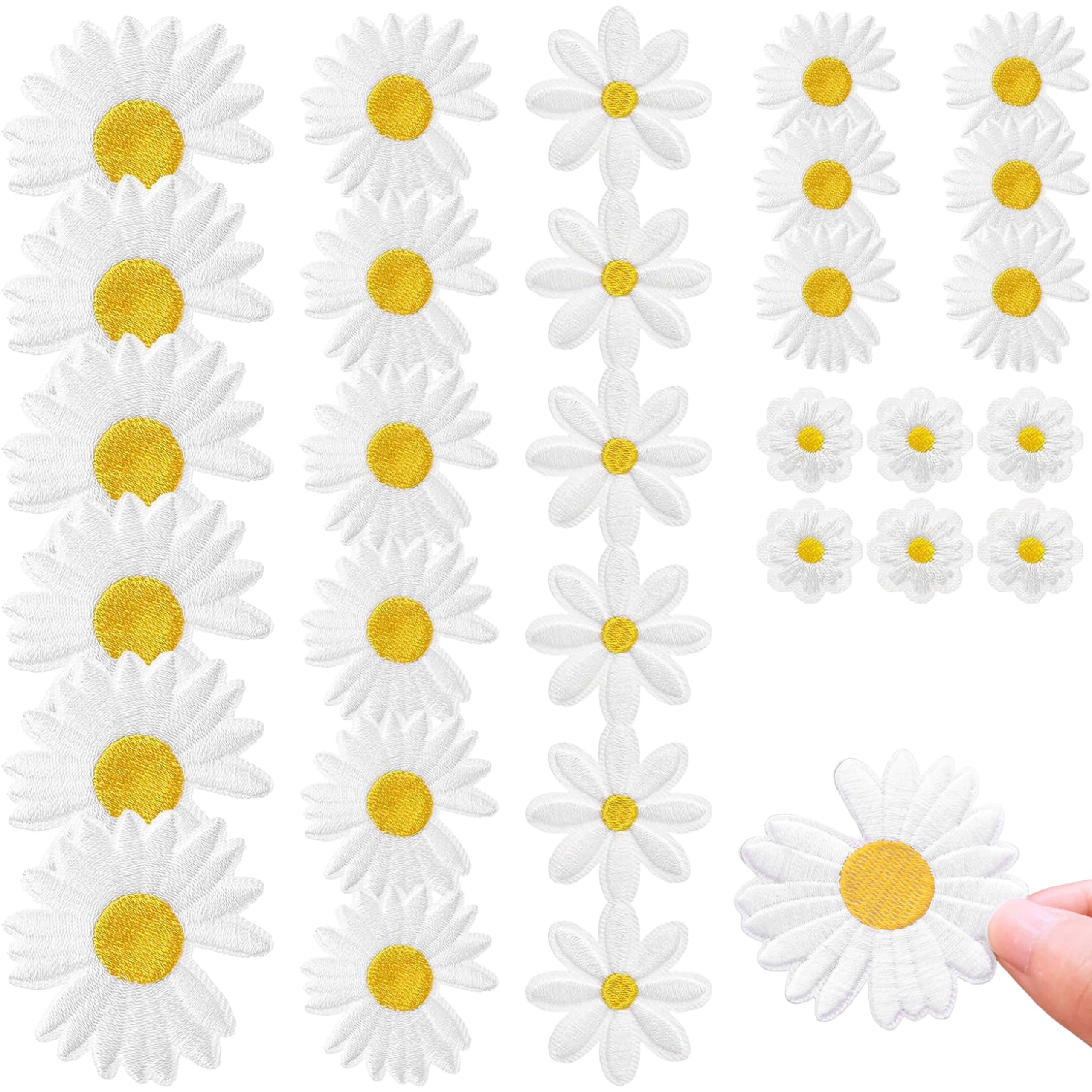 30 Toppe Termoadesive Fiori Margherita - Decorazioni Per Abbigliamento, Zaini, Borse, Fai Da Te - Foto 5