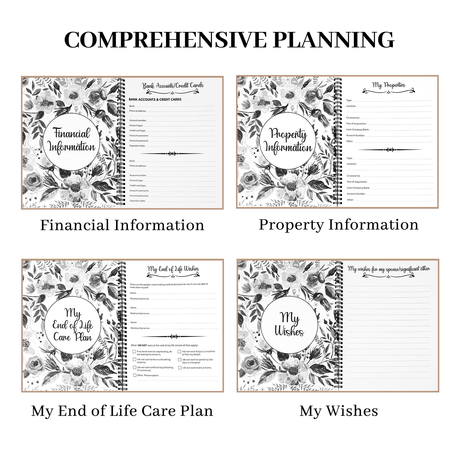 Planer końcowy z kieszenią na dokumenty, I'M Dead Now What Spiral Planer If I Die Binder Organizer Przewodnik końcowy Poradnik przygotowania odbiorcy Will Last Wishes