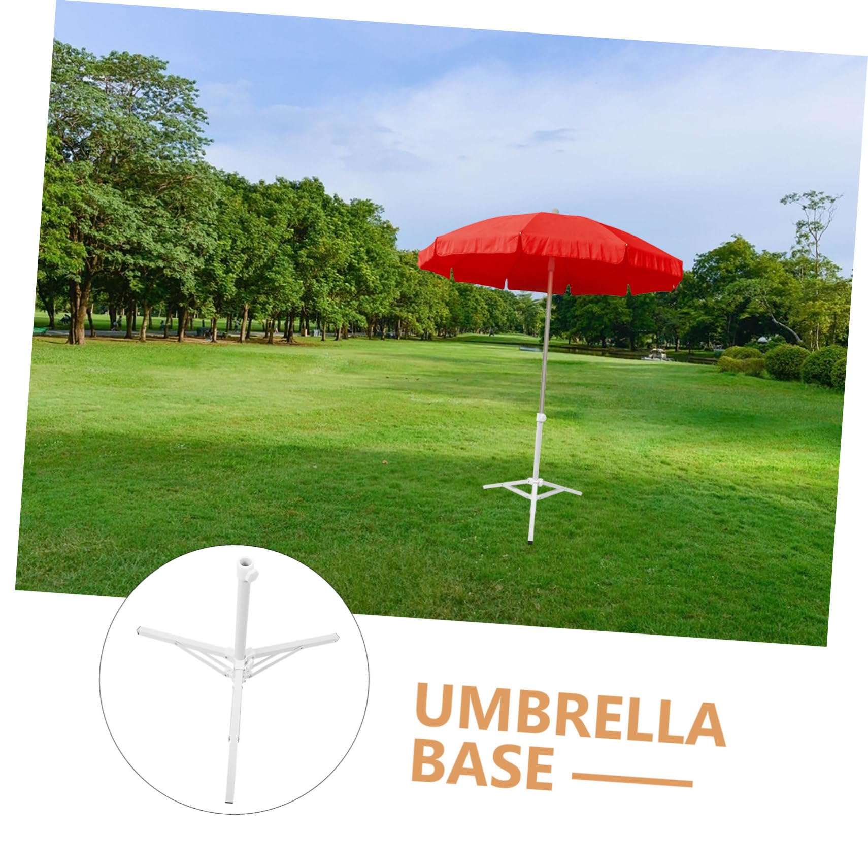 SUPVOX Shade Bracket Pennant Parasol Support Stand Garden Umbrella Stand Beach Supply Iron Umbrella Stand Garden Umbrella Parasol Stand Sun Umbrella White Parasol Beach