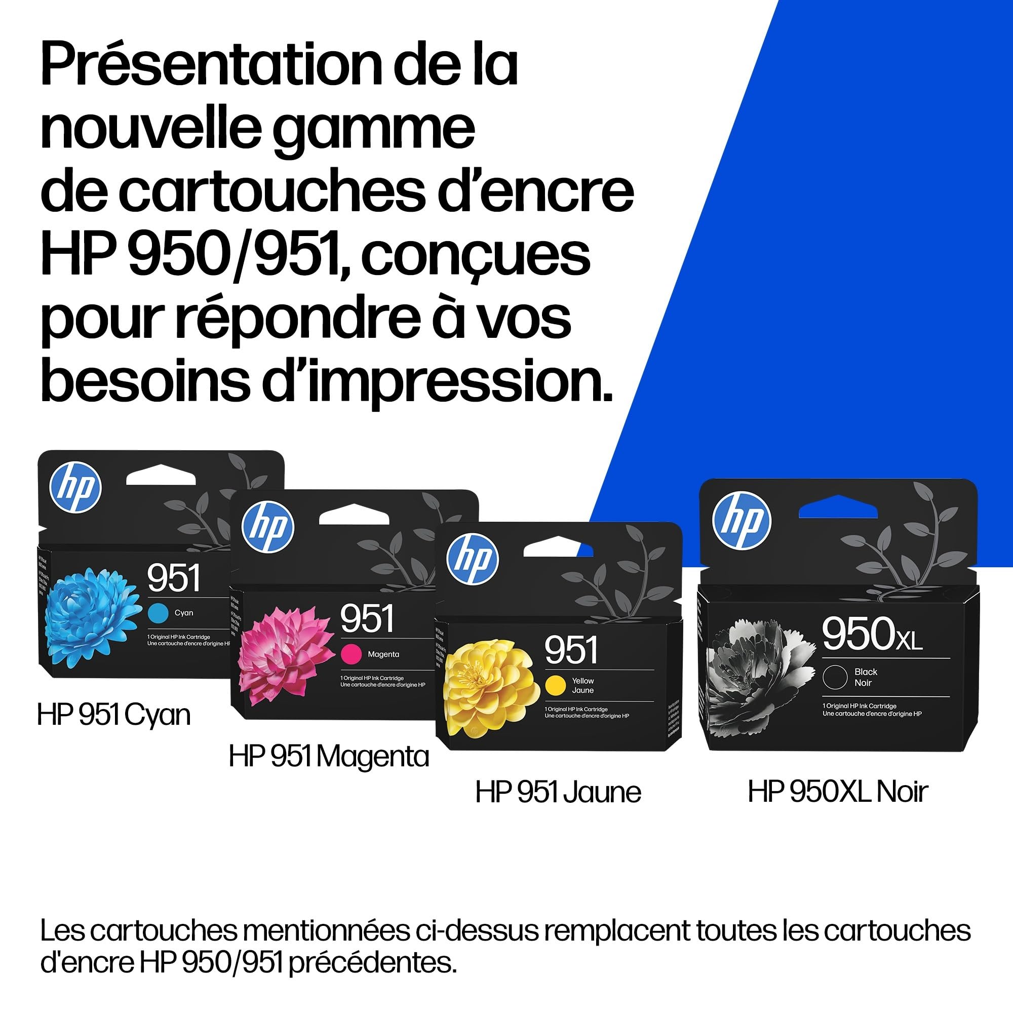 HP 950XL Noir, Cartouche Encre Originale, Grande Capacité