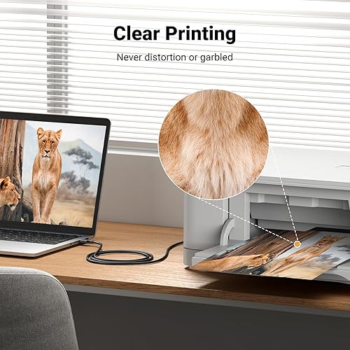 Miniatura 4 de UGREEN Cable de impresora USB cable USB A a B cable USB B 20 cable de impresora de alta velocidad compatible con Hp Canon Brother Samsung Dell Epson