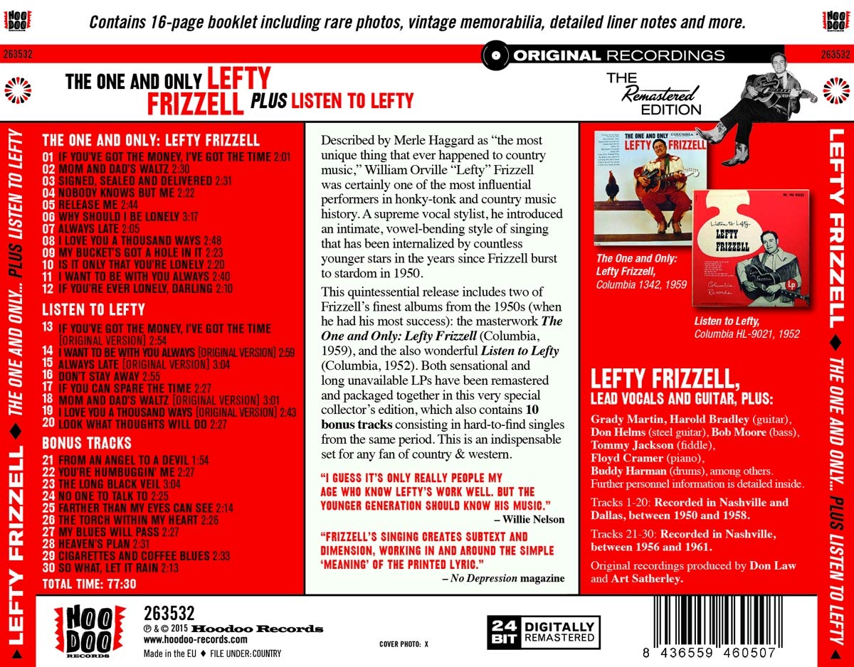 The One and Only Lefty Frizzell + Listen to Lefty