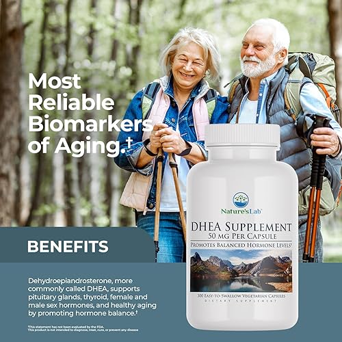 Miniatura 3 de Nature's Lab Suplemento DHEA de 50 mg, promueve niveles hormonales equilibrados, energía saludable y mayor claridad mental* - 300 cápsulas